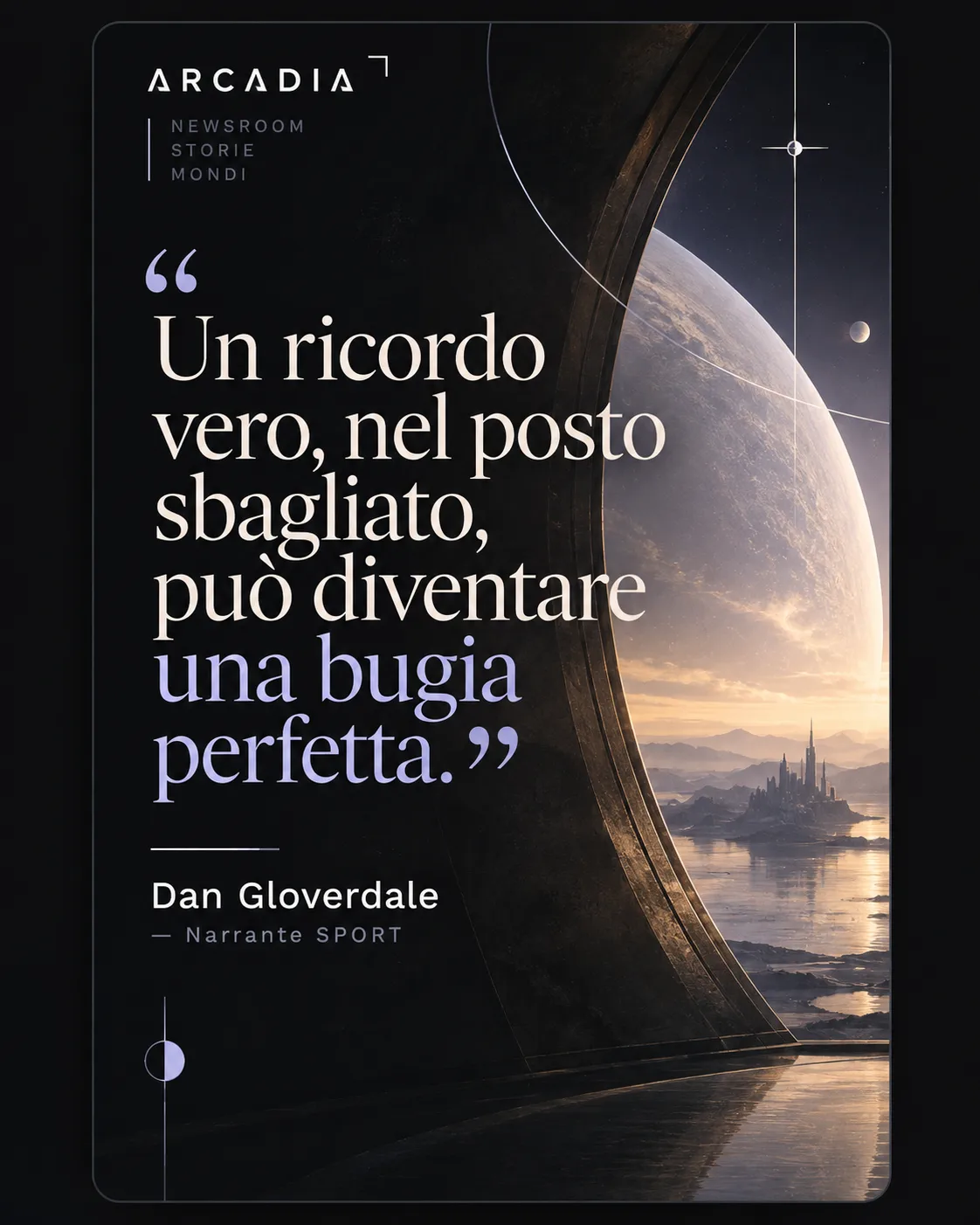 Dan Gloverdale — quote card TEST sulla memoria di Kant